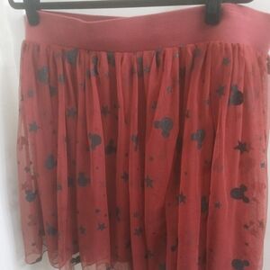 Disney Red Skirt with Mickey and Star Pattern
